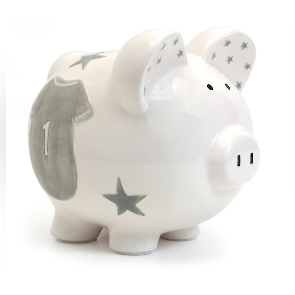 Larger Child To Cherish Piggy Bank. All Star JERSEY. Child Gift. Sports Star
